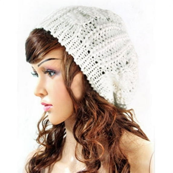 Womens Beret Beanie Hats Winter Warm Knitted Crochet Slouchy Knit Baggy Ski Cap