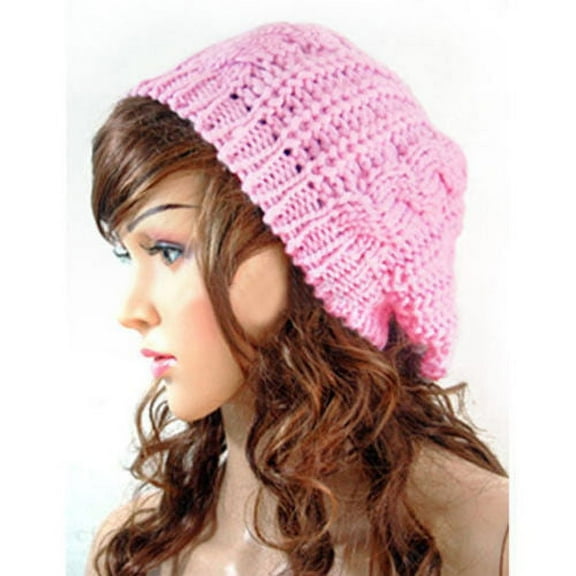 Womens Beret Beanie Hats Winter Warm Knitted Crochet Slouchy Knit Baggy Ski Cap