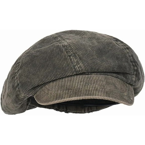 Womens Beret Newsboy Hat for Men French Corduroy Cap Classic Autumn Winter Visor Beret Hat Solid Color Cabbie Cap