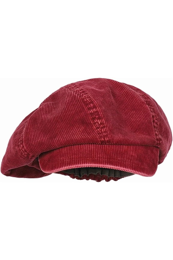 Womens Beret Newsboy Hat for Men French Corduroy Cap Classic Autumn Winter Visor Beret Hat Solid Color Cabbie Cap