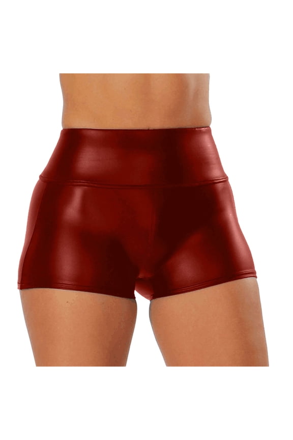 Womens Bermuda Shorts Casual Summer Drawstring Fashion Leather Tight Sexy Leisure Summer Flowy Shorts S-3XL