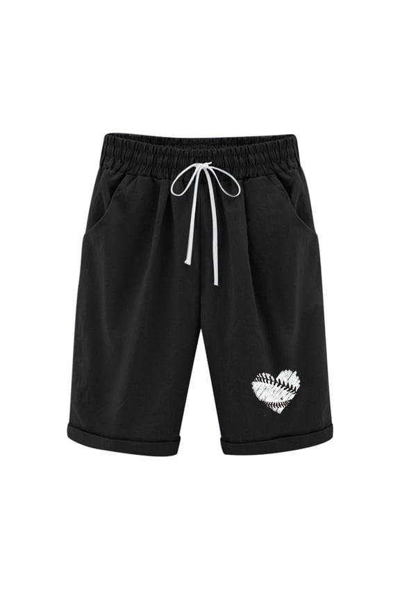 Womens Bermuda Shorts Casual Summer Mom Beach Drawstring Shorts Baseball Mother's Day 5 Inch Wide Leg Lounge Shorts Vacation Trendy Shorts with Pockets