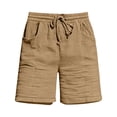 thumbnail image 1 of Womens Bermuda Shorts Casual Textured Drawstring Shorts Elastic Waist Loose Fit Summer Comfy Shorts with Pockets, 1 of 5