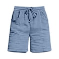 thumbnail image 1 of Womens Bermuda Shorts Casual Textured Drawstring Shorts Elastic Waist Loose Fit Summer Comfy Shorts with Pockets, 1 of 5