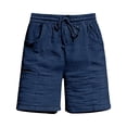thumbnail image 1 of Womens Bermuda Shorts Casual Textured Drawstring Shorts Elastic Waist Loose Fit Summer Comfy Shorts with Pockets, 1 of 5