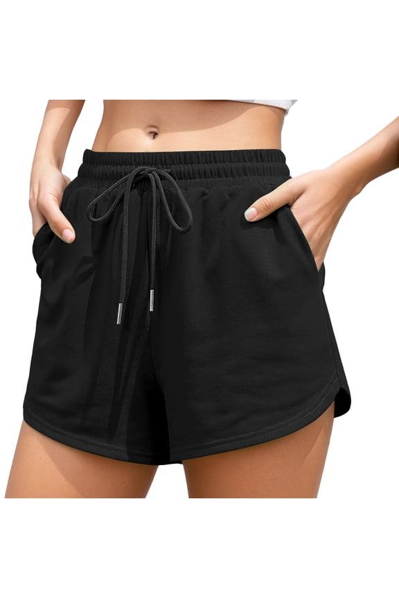 Womens Bermuda Shorts Drawstring Straight Fit Summer T Shirts Trendy Casual Shorts S-3XL