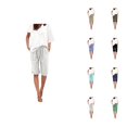thumbnail image 1 of Womens Bermuda Shorts Elastic High Waist Pockets Straight Leg Lightweight Knee Length Bermuda Long Shorts for Women, 1 of 6