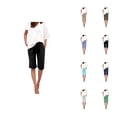 thumbnail image 1 of Womens Bermuda Shorts Elastic High Waist Pockets Straight Leg Lightweight Knee Length Bermuda Long Shorts for Women, 1 of 6