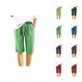 thumbnail image 1 of Womens Bermuda Shorts Elastic Waistband Pockets Drawstring Cotton Linen Knee Length Bermuda Long Shorts for Women, 1 of 5