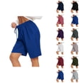 thumbnail image 1 of Womens Bermuda Shorts Elastic Waistband with Drawstring Pockets Breathable Knee Length Bermuda Long Shorts for Women, 1 of 6