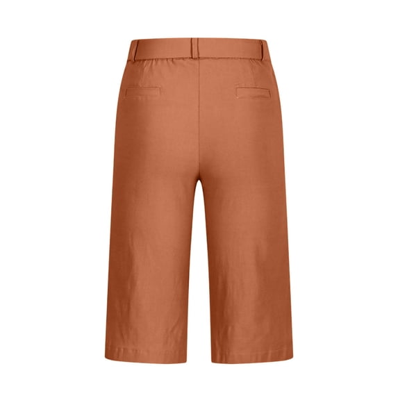 Womens Bermuda Shorts Golf Short Pull On 7 Inch Inseam Jorts Mid Rise Stretch With Pockets Khaki Utility Comfort Hiking Brown M
