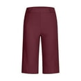 thumbnail image 1 of Womens Bermuda Shorts Golf Short Pull On 7 Inch Inseam Jorts Mid Rise Stretch With Pockets Khaki Utility Comfort Hiking Wine 2XL, 1 of 8