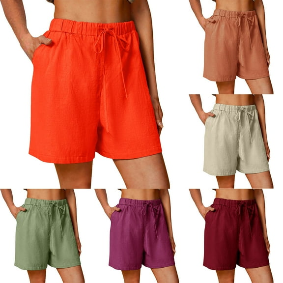 Womens Bermuda Shorts Lounge Athletic Shorts Loose Running Shorts Casual Long Yoga Shorts with Pockets Beige