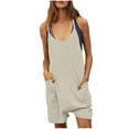 thumbnail image 1 of Womens Bermuda Shorts Plus Size,Women's Cotton Linen Shorts Casual Elastic Waist Comfy Curling Knee Length Bermuda Shorts with Drawstring, 1 of 5