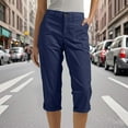 thumbnail image 1 of Womens Bermuda Shorts Slim Fit Cargo Capris Slim Fit Casual Work Pants with Button Zipper Pockets, 1 of 7