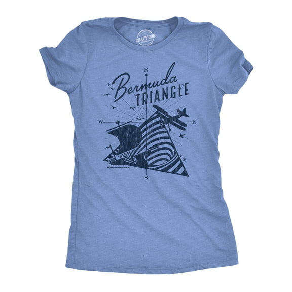 Womens Bermuda Triangle T Shirt Funny Vintage Retro Graphic Novelty Tee for Men Womens Graphic Tees