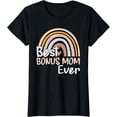 thumbnail image 1 of Womens Best Bonus Mom Ever Boho Rainbow Gifts For Mothers Day Women T-Shirt, 1 of 4