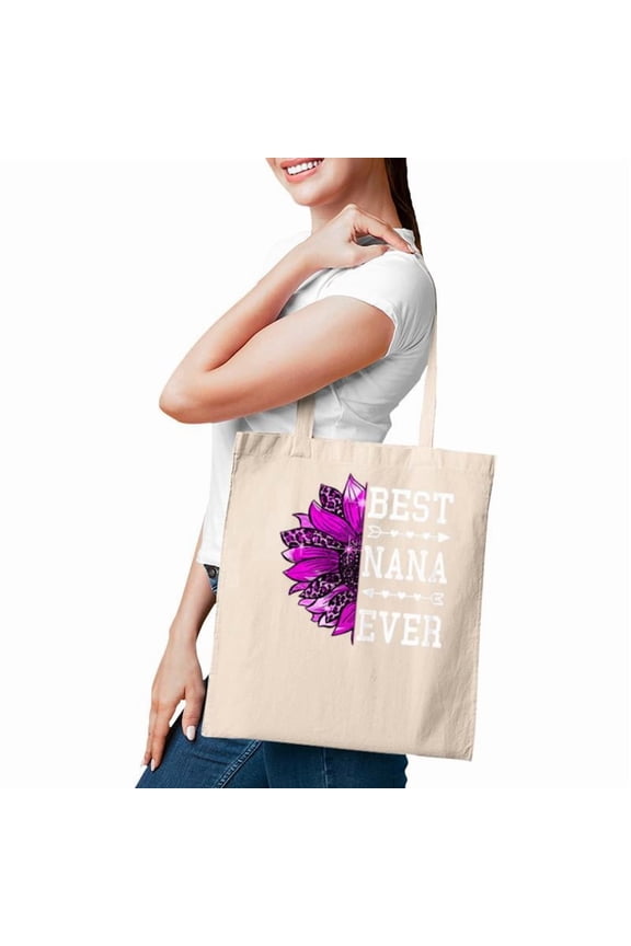 Womens Best Nana Ever Mothers Day Sunflower Leopard Grandma Tote Bag