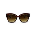 thumbnail image 1 of Womens Bevel Flower Paddle Lens Horn Rim Sunglasses All Brown, 1 of 4