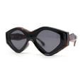 thumbnail image 1 of Womens Beveled Concave Octagonal Thick Plastic Mod Sunglasses Tortoise Black, 1 of 4