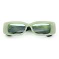 thumbnail image 1 of Womens Beveled Rectangle Mod Thick Plastic Fashion Sunglasses Light Green - Blue, 1 of 8