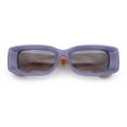 thumbnail image 1 of Womens Beveled Rectangle Mod Thick Plastic Fashion Sunglasses Purple - Smoke, 1 of 8