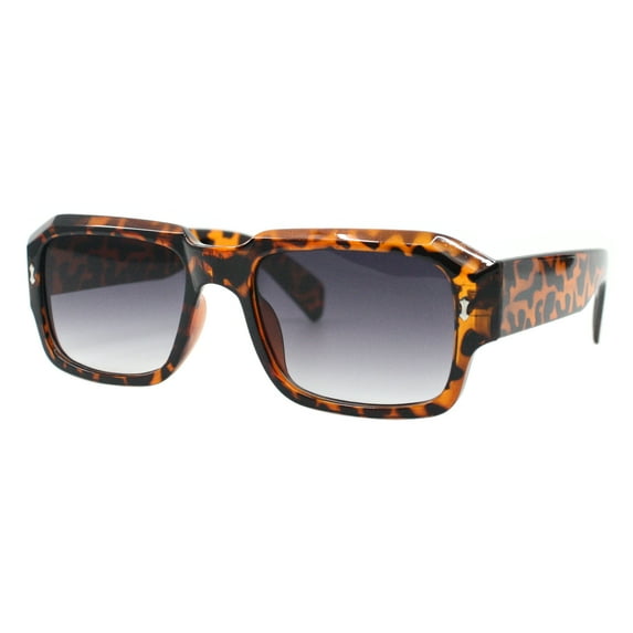 Womens Beveled Rectangular Frame Sunglasses Designer Style UV 400 Tortoise