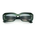 thumbnail image 1 of Womens Beveled Thick Plastic Narrow Rectangle Mod Fashion Sunglasses Green - Grey Beige, 1 of 8
