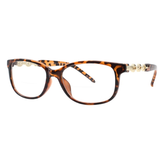 Womens Bifocal Reading Glasses Magnified Reader Clear Lens Tortoise +1.00
