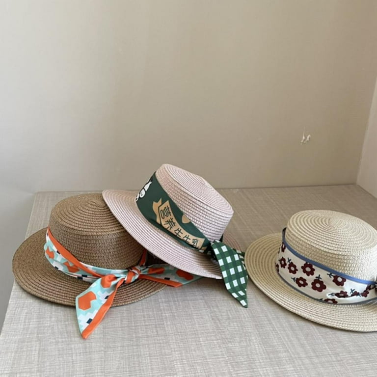 Foldable Wide Brim Paper Straw Sun Hat with Bowknot UPF 50+ Foldable Ribbon Pouch Sun Hat for Women Anti-UV Sun Shade  main image 3