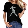 thumbnail image 1 of Womens Big Girls' Softball Batter Typography Youth Short Sleeve T-Shirt Black 2XL, 1 of 5