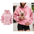 thumbnail image 1 of Womens Big Pouch Hoodie Oversized Animal Holder Hood Fashionable Long Sleeve Oversized Pocket Pet Pocket Holder Top Winter Clothes, 1 of 7