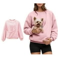thumbnail image 1 of Womens Big Pouch Sweatshirt Pullover Dog Holder Carrier Sweatshirt Creative Long Sleeve Oversized Pocket Sweater with Dog Pouch Fall Clothes, 1 of 5