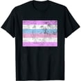 thumbnail image 1 of Womens Bigender Pride Flag Identity Lgbt Gay Graphic T-Shirt Black Large, 1 of 5