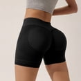 thumbnail image 1 of Womens Biker Shorts High Waist Booty Lifting Compression Athletic Shorts Black, 1 of 4