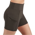 thumbnail image 1 of Womens Biker Shorts - High Waisted Workout Running Volleyball Yoga Shorts With Pocket Shapewear Shorts for Women Brown 10 Years, 1 of 9