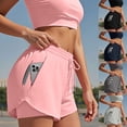 thumbnail image 1 of Womens Biker Shorts Women Running Shorts with Liner 3 Zipper Pockets Elastic Athletic Gym Red M, 1 of 6