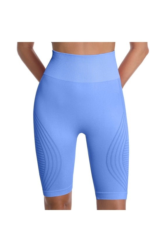 Womens Biker Shorts Womens Hip Lifting Fitness Pants With Textured Compression And Tight Fit High Waisted Peach Hip Yoga Shorts Athletic Seamless Summer Yoga Shorts For Women Sky Blue XXXL