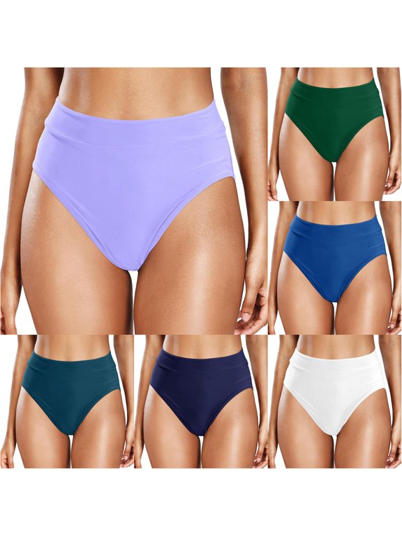 Womens Bikini Bottom High Waisted Tummy Control Full Coverage Swimsuit Bottoms Swimsuit Bikini