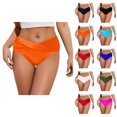 thumbnail image 1 of Womens Bikini Bottoms Ruched Front Swimsuit Bottom Tummy Control Bathing Suit Briefs High Waisted Swimwear, 1 of 5