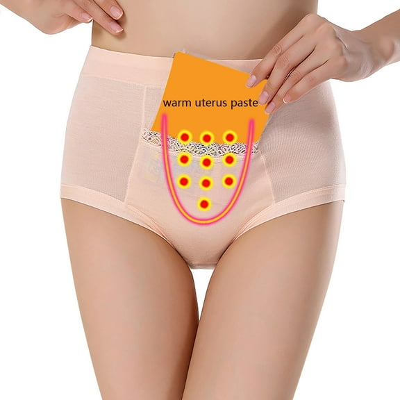 Womens Bikini Briefs Underwear Pack Large Textile Pocket Menstruation Warm High Waist Anti Side Leakage Sanitary Physiological Pants Panties