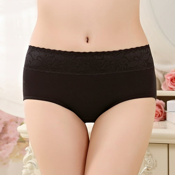Womens Bikini Briefs Underwear Pack Physiological Pants Anti Side Leakage Cotton Waist Lace Panties Saving on Clearance