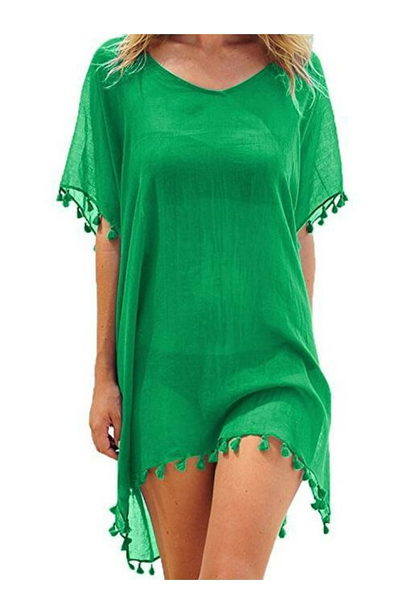 Womens Bikini Cover Up Dress Swim Beach Bathing Swimsuit Baggy Tunic Tops T-Shirt