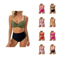 thumbnail image 1 of Womens Bikini Set Hollow Out with Cover Up Four Piece Swimsuit High Waisted Bottom Tummy Control Swimwear Beach Vacation, 1 of 6