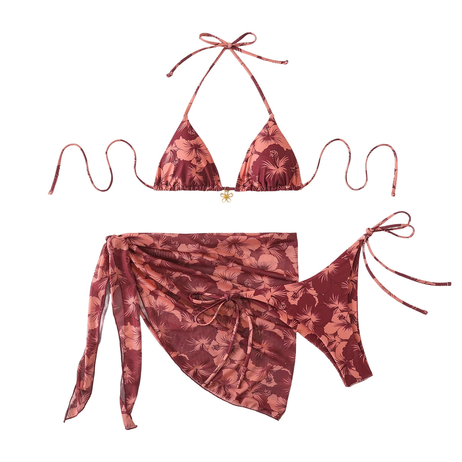Womens Bikini Sets Women's Stylish Floral Print Tankini Swimsuit Two ...