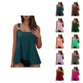 thumbnail image 1 of Womens Bikini Swimsuit High Waist Strappy Tankini Top Bottom Two Piece Swimwear Tummy Control Bathing Suit Beach Vacation Pool, 1 of 5