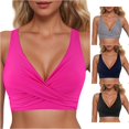 thumbnail image 1 of Womens Bikini Top V Neckline Sporty Racerback Bikini Tops Pink Swimsuits For Women Summer Casual Outfits For Women, 1 of 5