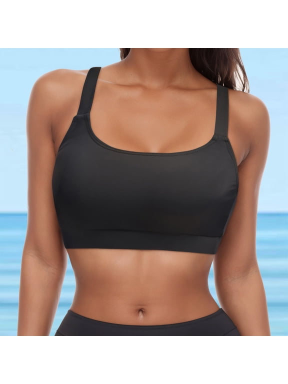 Womens Bikini Tops Lace Up Swimwear Tops Underwire Full Coverage Bikini Top Push Up Swim Crop Top Tie Back Bathing Suit Tops Swim Tops Only XL