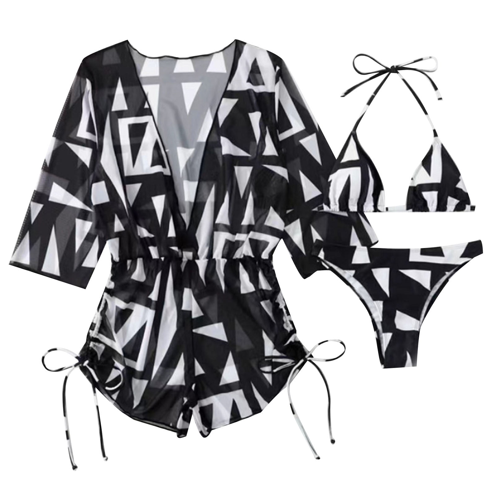 Womens Bikinis Polka Sheer Cover Up Shorts Beach Cover Up Beach Wrap