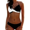 thumbnail image 1 of Friday Clearance！VALSEEL Womens Bikinis Women's Swimsuit Women Swimwear Patchwork Bikini,Split Swimsuit/Black M, 1 of 6